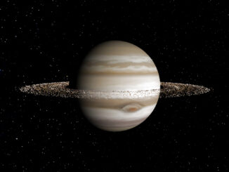 Jupiter's rings may be so puny because of the planet's massive moons